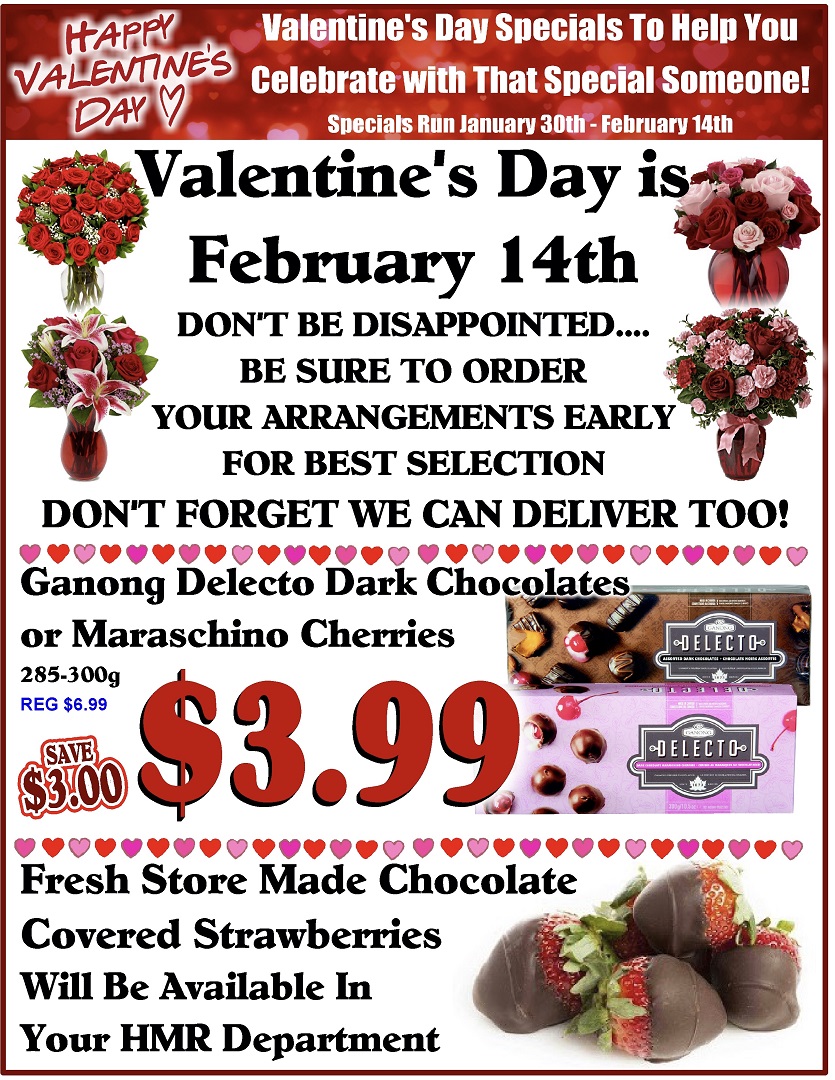 Valentine’s Specials Jan 30 Feb14 Fredericton Coop